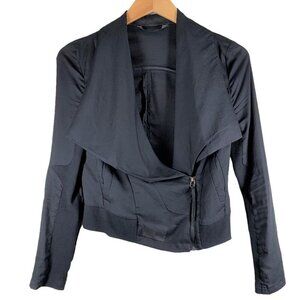 Kaylee Tankus REVOLVE Black Asymmetrical Cropped Zip Jacket Size Small